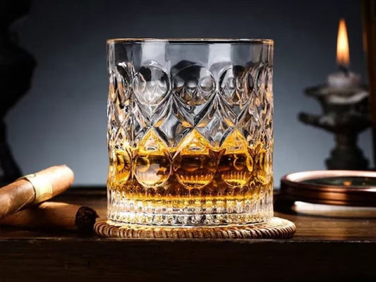 Classic Woven Pattern Whiskey Glass, Drinking Glass