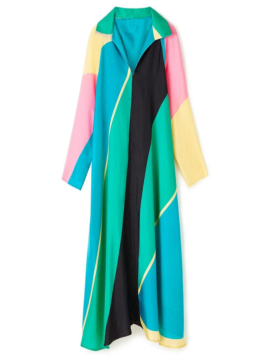 Long Collar Style French Crepe Kaftan Kurti J5714