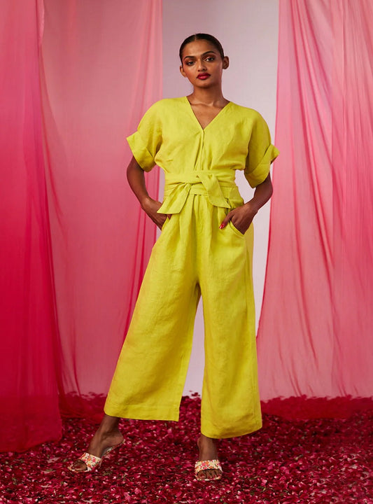 Neon Linen Jumpsuit For Women