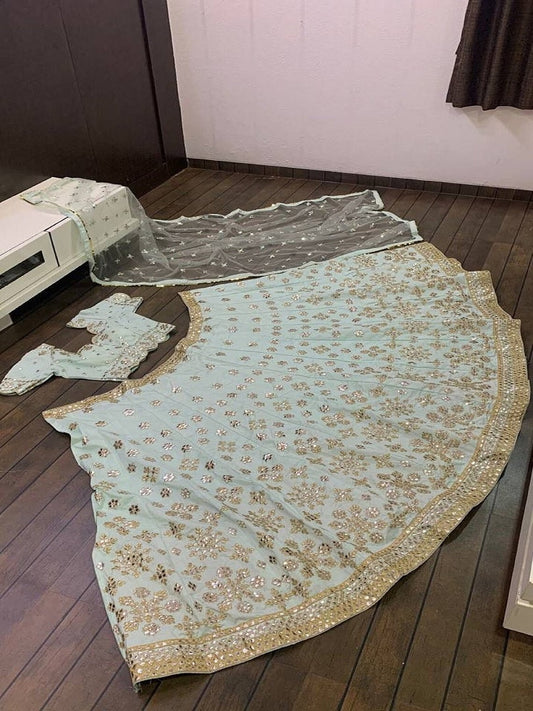 Mulberry Silk Cocktail Night Wear Lehenga Choli For Women JN