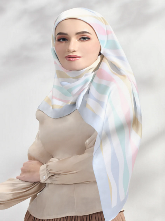 Multi color Soft Smoothy Silk Printed Women Scarves Hijab Gift For Her