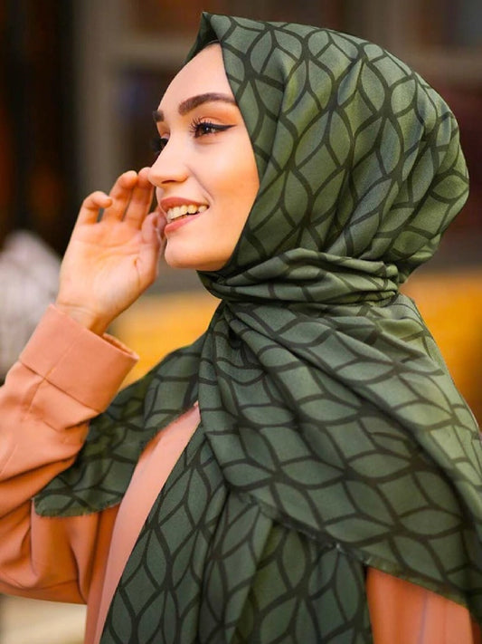 Pashmina Cotton Long Dupatta Hijab Printed Headscarf J5768