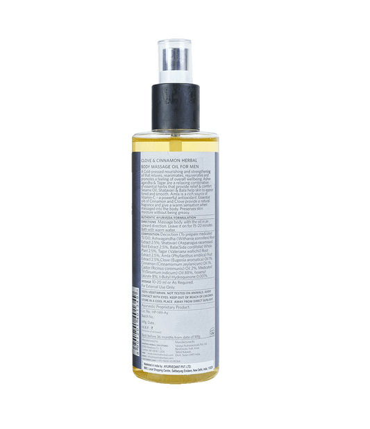 Mantra Herbal Clove & Cinnamon Herbal Body Massage Oil For Men