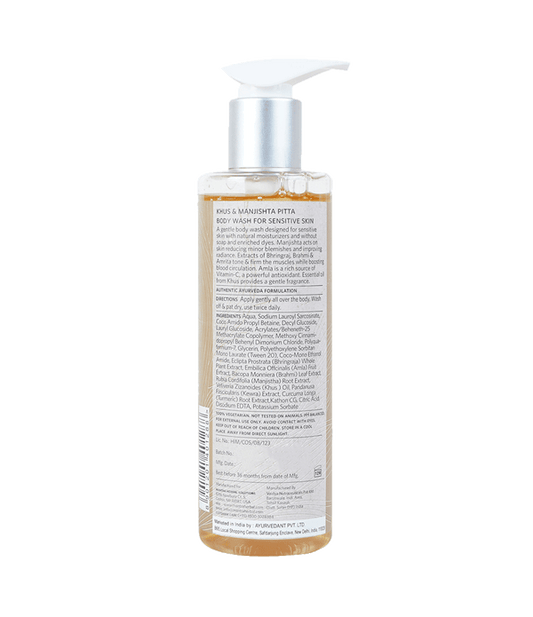 Mantra Herbal Khus and Manjistha Pitta Body Wash For Sensitive Skin -250 ml