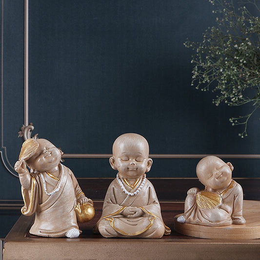 Regine Premium Fengshui Monk Figurine | Set Of 3