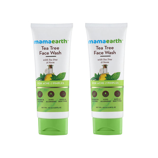 Mamaearth Tea Tree Facewash for acne and pimples, Pack Of 2