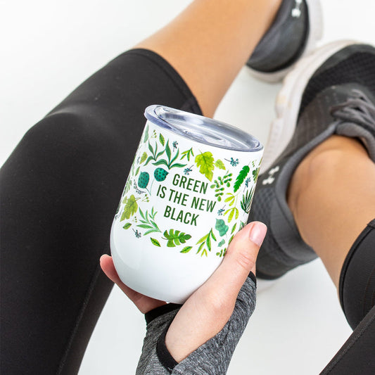 Pure Green Is The New Black White Tumbler | 350ml