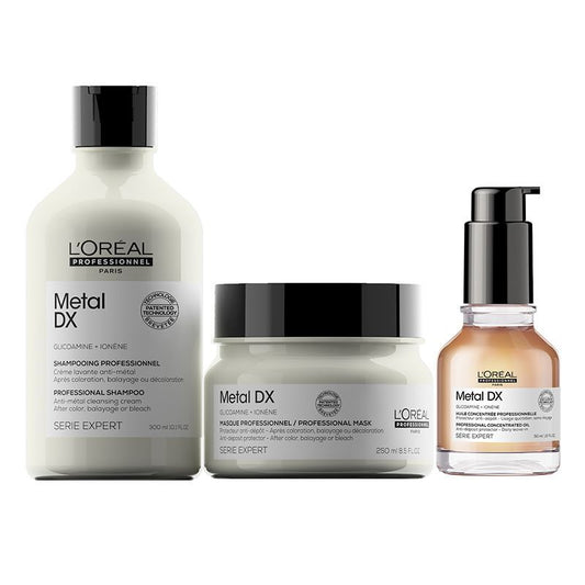 L'Oreal Professionnel Metal Dx Shampoo with Metal Dx Mask & Metal Dx Oil