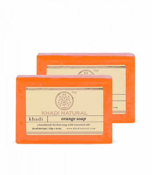 Khadi Natural Herbal Orange Soap - 125 gm - Pack of 2