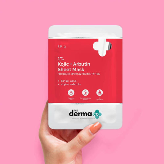 The Derma Co 1% Salicylic Acid Face Serum Sheet Mask With Salicylic Acid & Allantoin for Acne Prone Skin - 20g