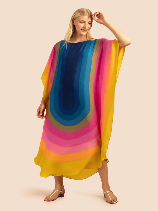 French Moss Prism Kaftan Dress J5703