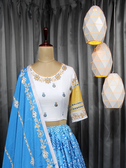 Soft Chinon Silk Lehenga Choli With Dupatta For Women