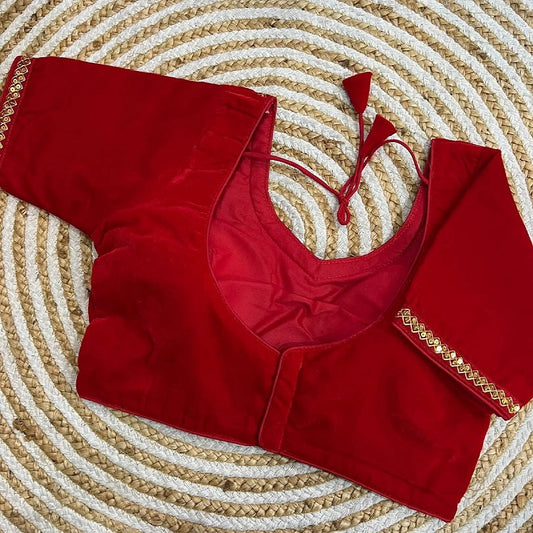 Stylist Velvet Women's Blouse Crop Top Choli Blouse 14-RK15