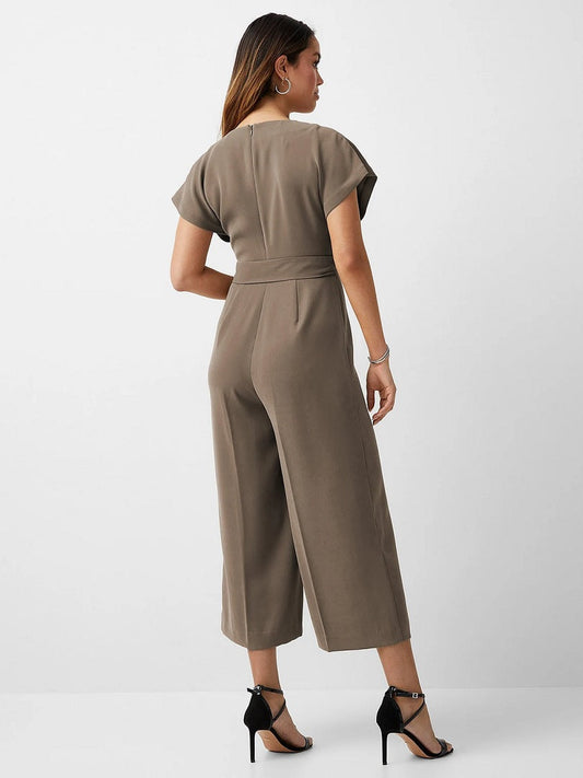 Premium Soft Nida Fabric Plain Belt Style Women Jumpsuit J5766