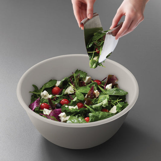 Uno Cream Salad Bowl & Stainless Steel Server Set