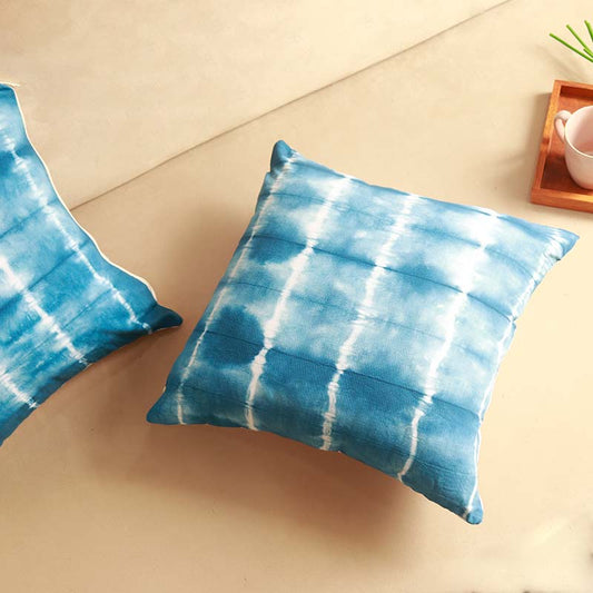 Azure Sky Tie & Dye Cushion Covers | Set of 2 | 18x18 Inches