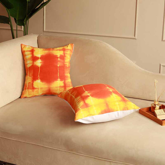 Mandarin Burst Cushion Covers  | Set of 2 | 18x18 Inches