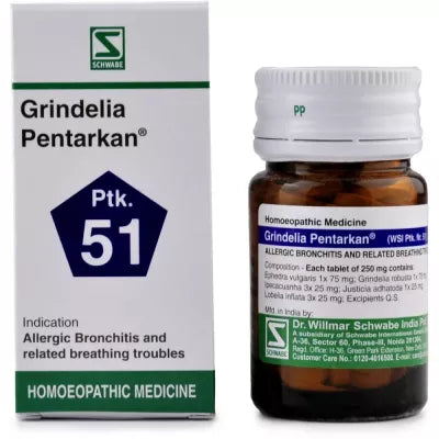 Dr. Willmar Schwabe India Grindelia Pentarkan Ptk 51 Tablets