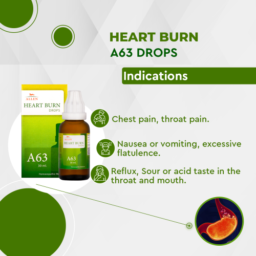 Allen Homeopathy A63 Heart Burn Drops