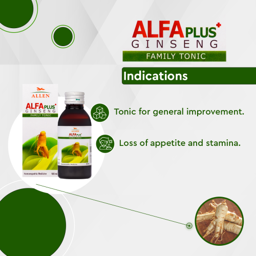 Allen Homeopathy Alfa Plus Ginseng Family Tonic