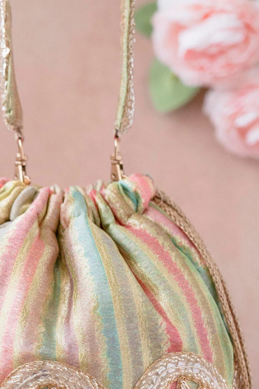 Indian Multicolor Pouch Potli Bag, Designer Bridal Potli Purse