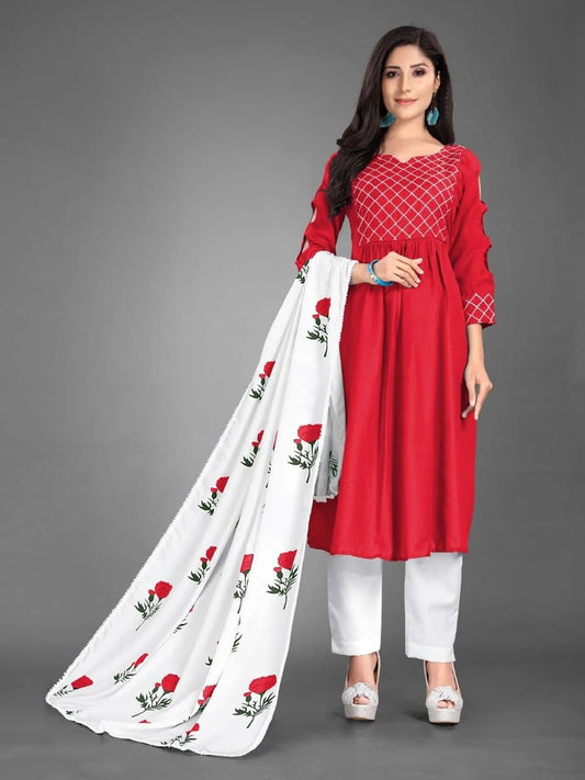 Heavy Cotton Salwar Kameez With Dupatta