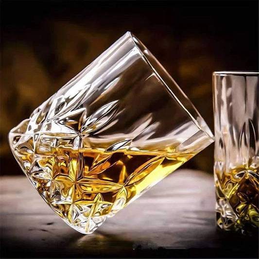 Crystal Cut Barware Drinking Glasses for Whisky, Bourbon, Scotch, Wine, Cocktail Drinks Transparent Glass