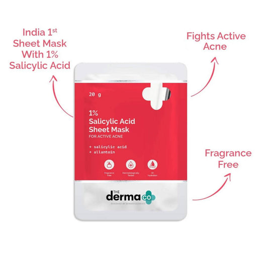 The Derma Co 1% Kojic + Arbutin Sheet Mask -20 gm