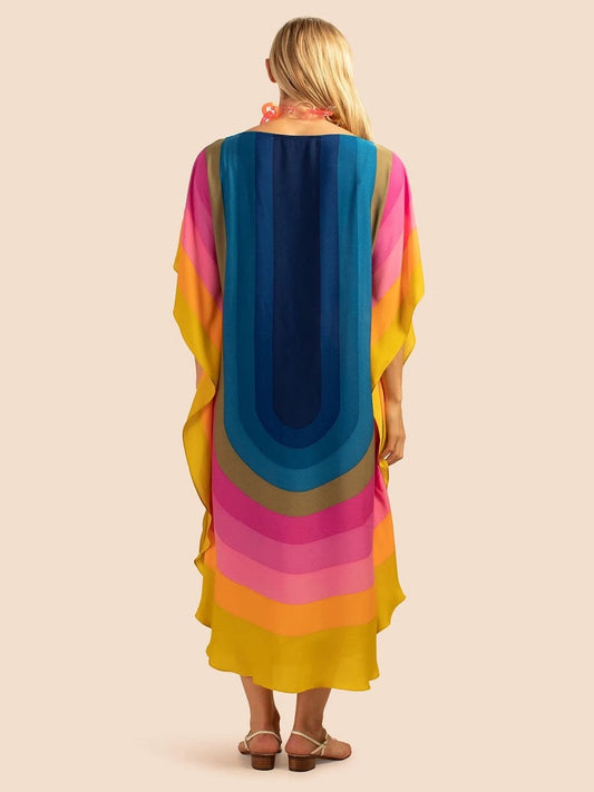 French Moss Prism Kaftan Dress J5703