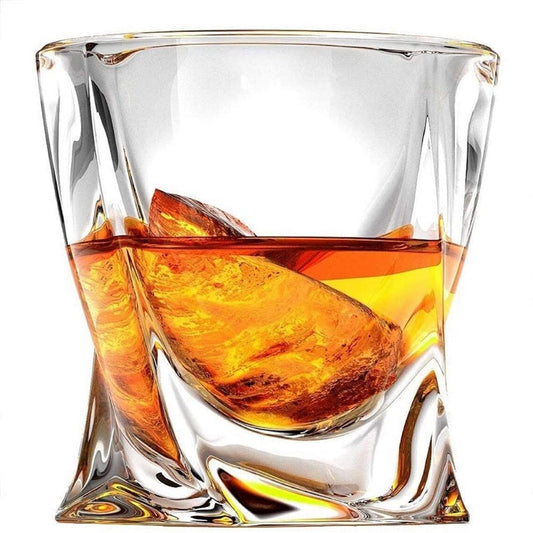 Twisted Whiskey Glasses Perfect Glass for Scotch, Bourbon, Rum, and Cocktail Drinks