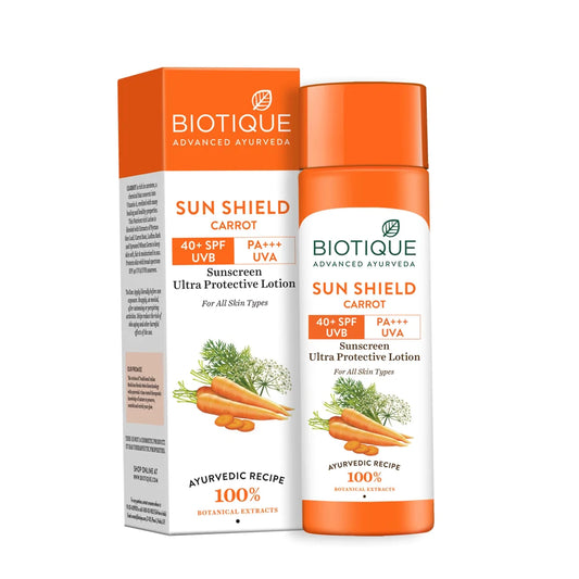 Biotique Advanced Ayurveda Bio Carrot 40+ SPF UVA/UVB Sunscreen Ultra Soothing Face Lotion