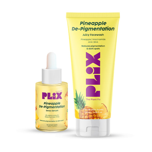 Plix Pineapple De-pigmentation Juicy Facewash -100 ml & Serum-30ml