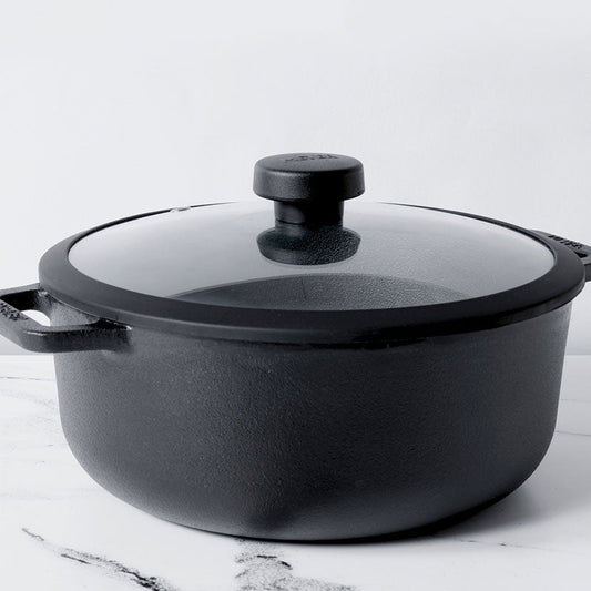 Meyer Dutch Oven/Sauteuse With Glass Lid | Safe For All Cooktops | 2.8 Ltr , 4.6Ltr , 5.2 Ltr