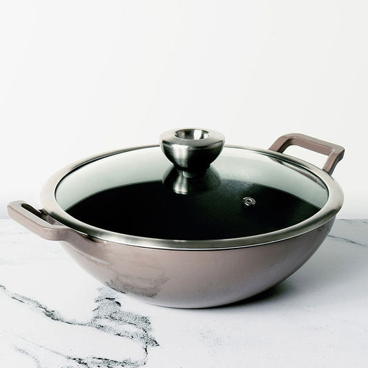 Meyer Grey Enamel Cast Iron Kadai | Safe For All Cooktops | 10 Inches