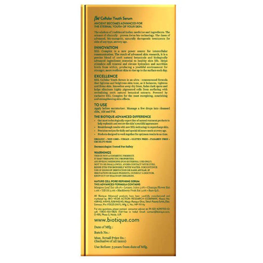 Biotique Advanced Organics Anti-Age BXL Cellular Youth Serum - 30 ml