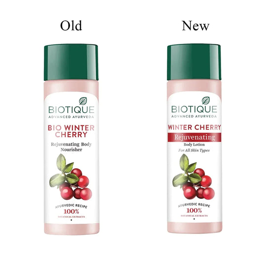 Biotique Winter Cherry Body Lotion with Ashwagandha & Almond Oil – Daily Hydration for All Skin Types