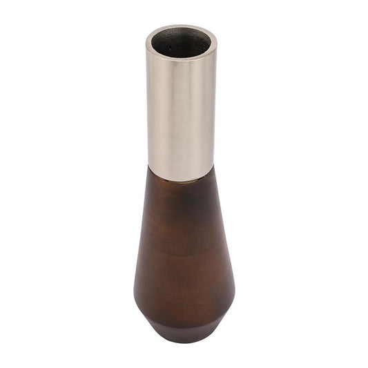 Tall Deidra Wooden & Aliminium Vase | Multiple Colors