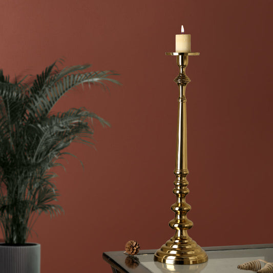 Olivia Gold Pillar Candle Holder