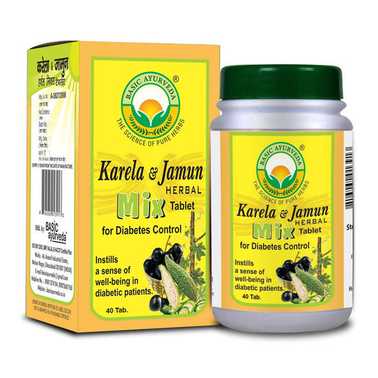 Basic Ayurveda Karela & Jamun Herbal Mix Tablet -40 Tabs
