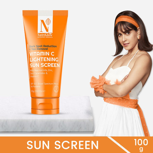 NutriGlow Advanced Organics Vitamin C Lightening Sunscreen SPF50 PA+++ - 100 gms