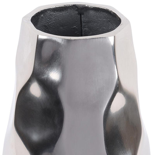 Silver Aluminium Wave Vase