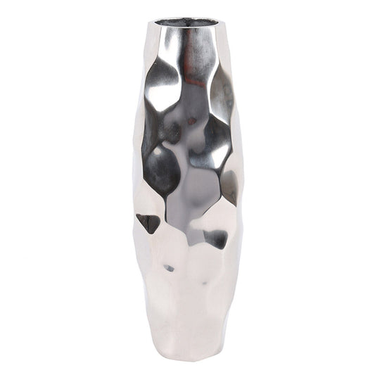 Silver Aluminium Wave Vase