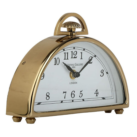 Luna Desk Table Clock in Gold