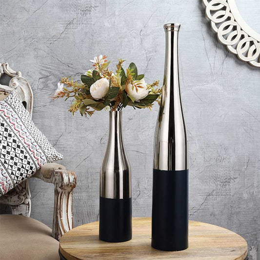 Aluminium Nickle Champagne Bottle Vase | Set of 2 | Multiple Colors