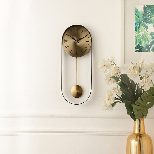 Noir Pendulum Wall Clock With Black Frame