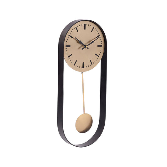 Noir Pendulum Wall Clock With Black Frame