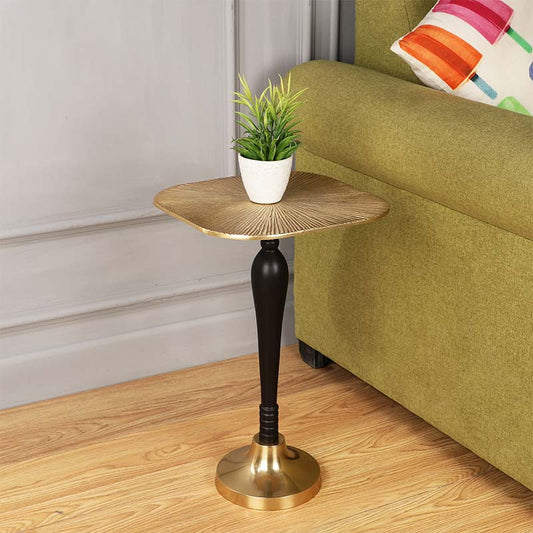 The Archie Classical design Side Table in Raw Gold & Black Finish