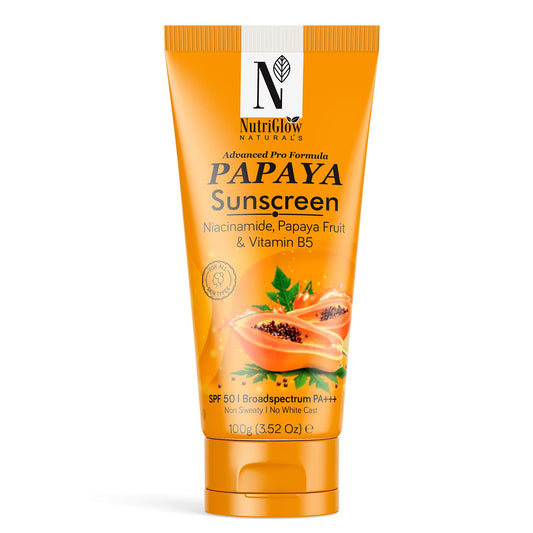NutriGlow NATURAL'S Advanced Pro Formula Papaya Sunscreen SPF 50 PA+++ - 100 gms