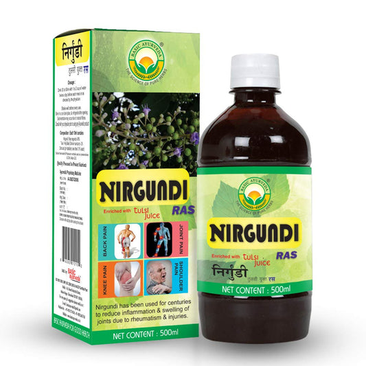 Basic Ayurveda Nirgundi Ras, 500 ml – Herbal Liquid Formula with Nirgundi & Tulsi