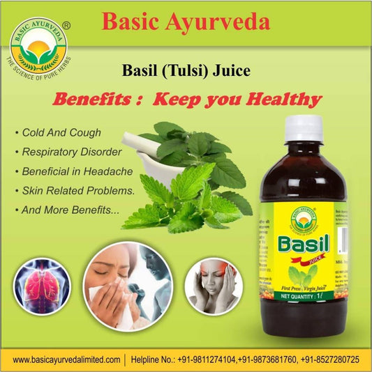 Basic Ayurveda Basil Tulsi Juice - 1 Liter